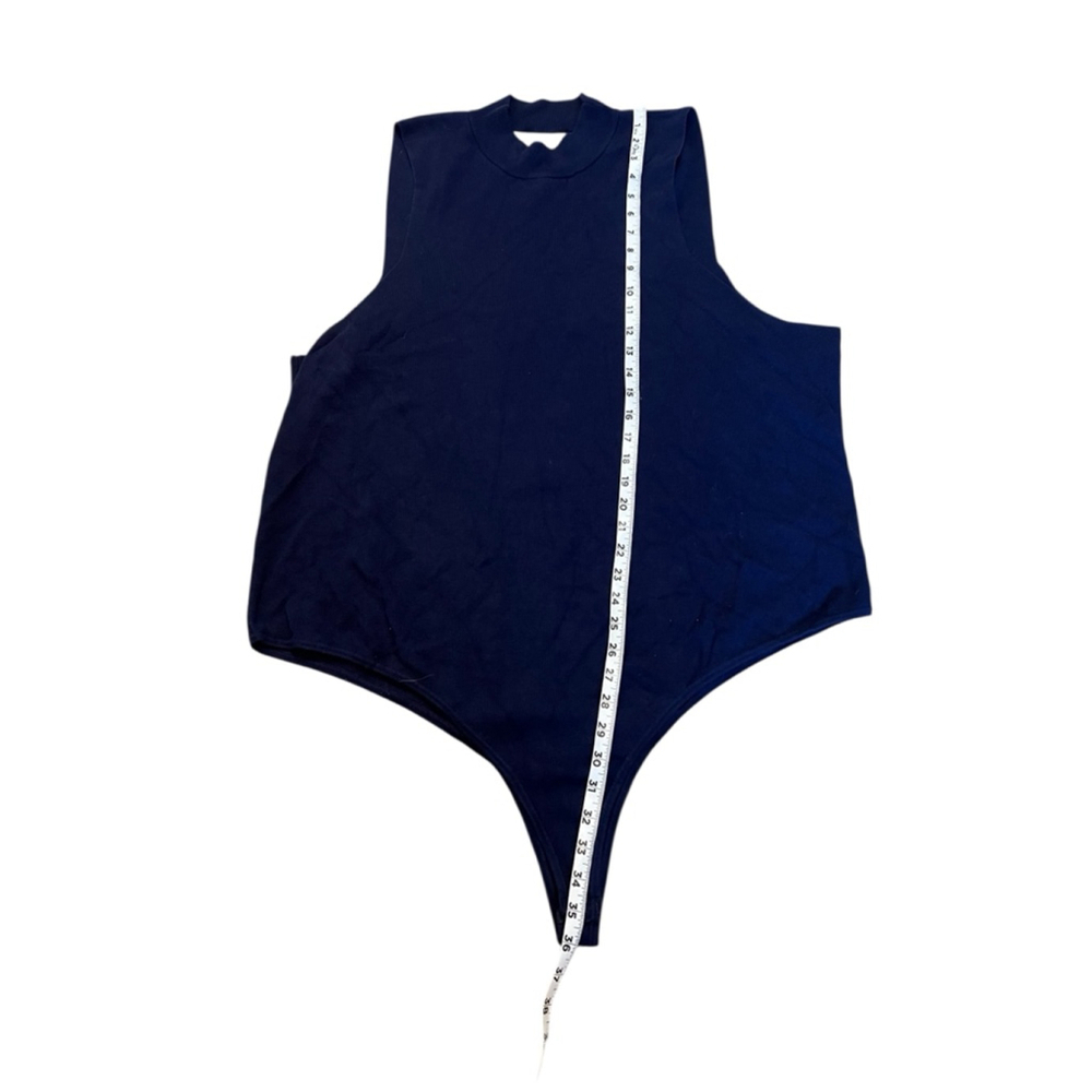 ASOS Design Curve Navy Open Back Mock Neck Bodysuit Plus Size 24 - Picture 7 of 10